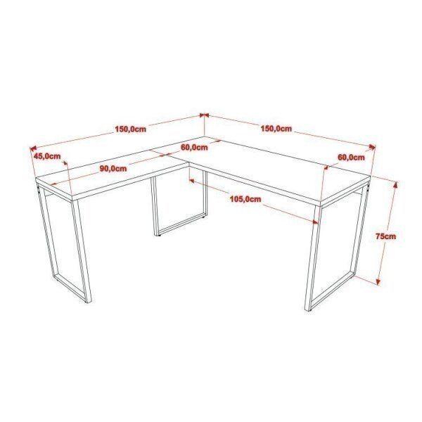 Imagem de Mesa de Escritório em L e 2 Estantes Multiuso 5 Prateleiras Espresso Móveis