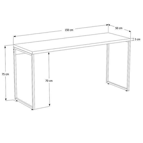 Imagem de Mesa de Escritório Escrivaninha 150cm Dynamica Industrial C08 Carvalho - Mpozenato