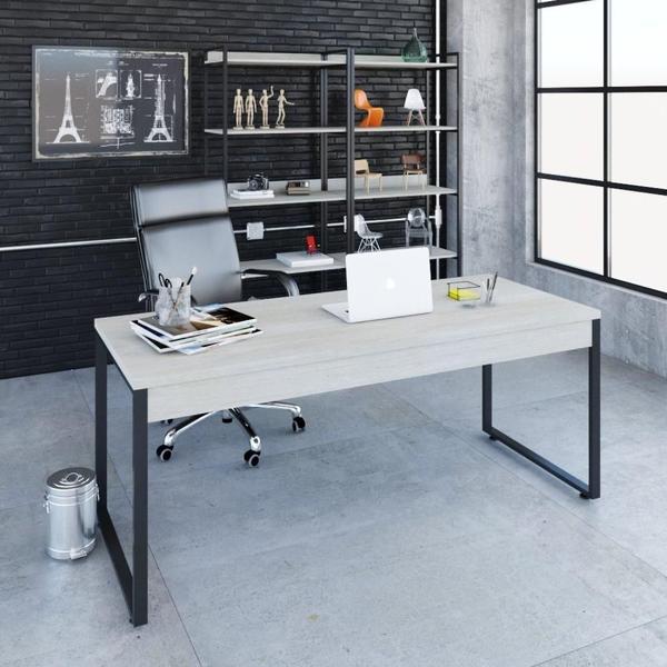 Imagem de Mesa de Escritório Industrial Kuadra 180 cm - Preto/Snow