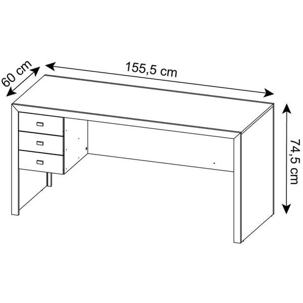 Imagem de Mesa de Escritório ME 4113 - Tecno Mobili - Carvalho FF