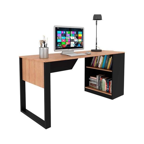 Imagem de Mesa de Escritório ME4182 160cm Amêndoa/Preto - Tecno Mobili