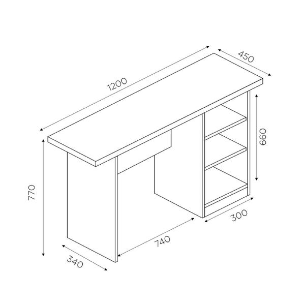 Imagem de Mesa de Escritório / Mesa de Estudo Nevada Canela/OffWhite