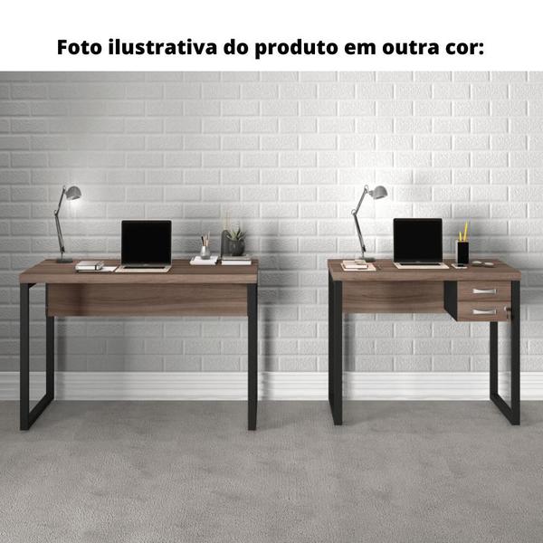 Imagem de Mesa de Escritório Pé Tubular PE25 em MDP 150 x 60 cm Branca com Base Branca