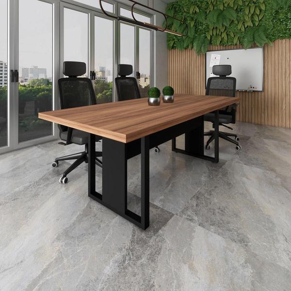 Mesa de Escritório Reunião 2,00m Pé Metal Quadro F5 Office - F5 Office G Imagem de Mesa de Escritório Reunião 2,00m Pé Metal Quadro F5 Office