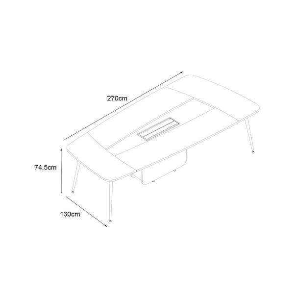 Imagem de Mesa de escritório reunião - euro lexus form - 74,5ax270lx130p