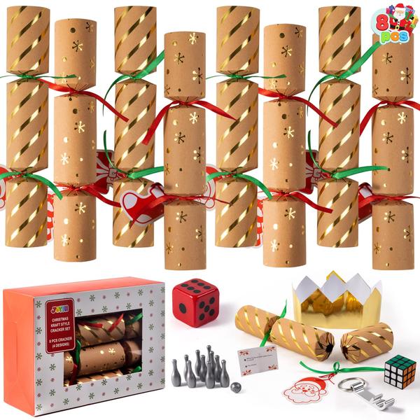 Imagem de Mesa de festa de Natal Favor JOYIN 8 peças de 25 cm com chapéu e presente