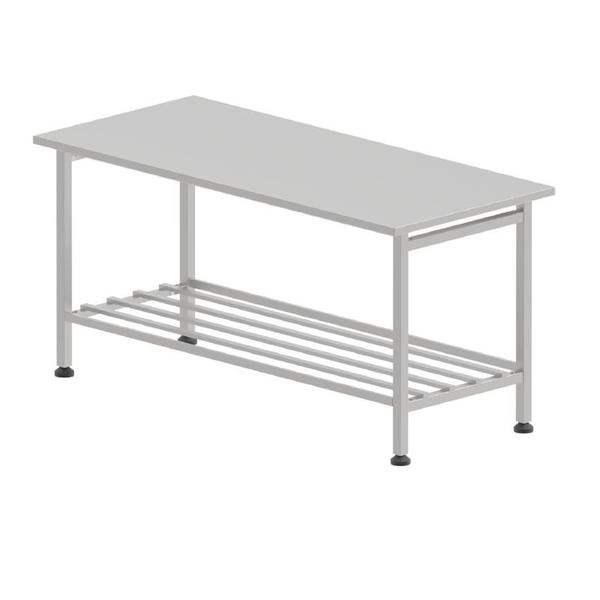 Mesa de Inox Industrial Metvisa 80 x 180cm Pés e Tampo em Inox até 300Kg MID80X180 Imagem de Mesa de Inox Industrial Metvisa 80 x 180cm Pés e Tampo em Inox até 300Kg MID80X180