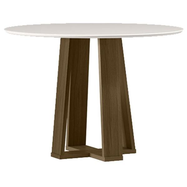 Imagem de Mesa de Jantar 100x100 cm Isabela com Vidro Imbuia Off White  New Ceval