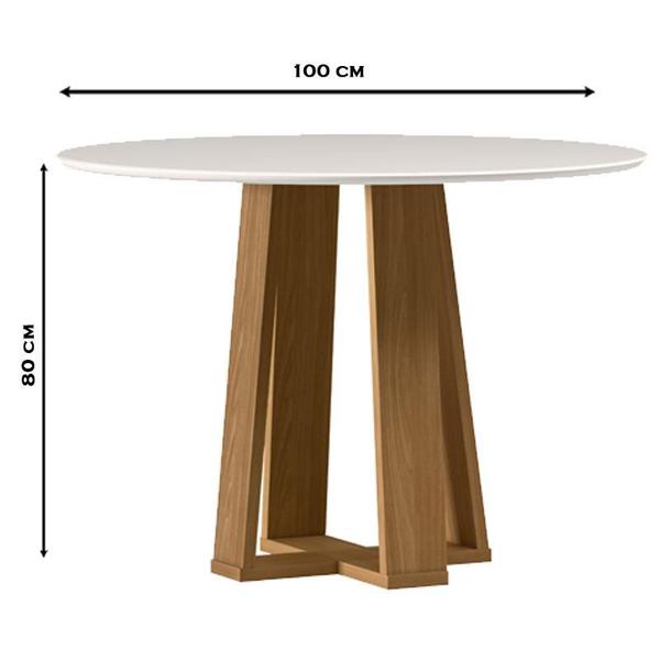 Imagem de Mesa de Jantar 100x100 cm Isabela com Vidro Ype Off White  New Ceval