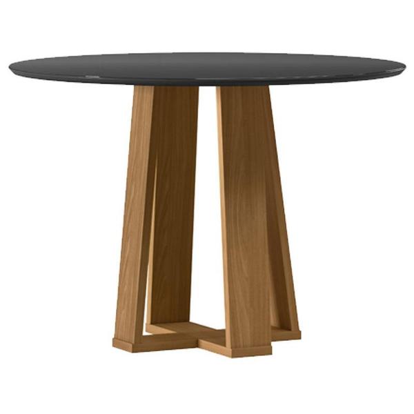 Imagem de Mesa de Jantar 100x100 cm Isabela com Vidro Ype Preto  New Ceval