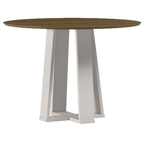 Imagem de Mesa de Jantar 100x100 cm Isabela sem Vidro Off White Imbuia  New Ceval