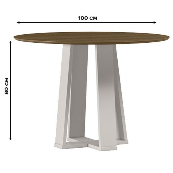 Imagem de Mesa de Jantar 100x100 cm Isabela sem Vidro Off White Imbuia  New Ceval