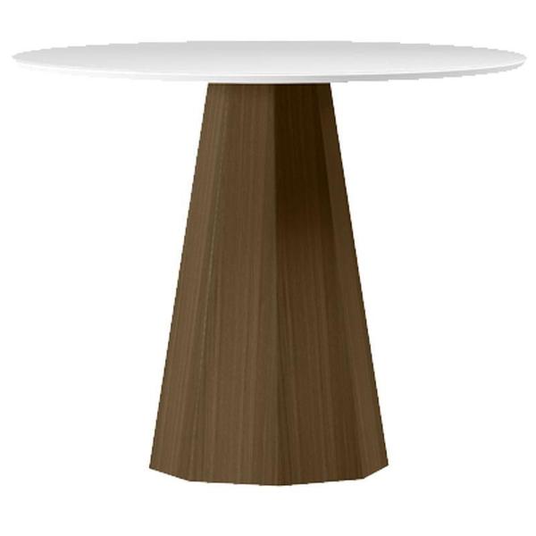 Imagem de Mesa de Jantar 100x100 cm Isis com Vidro Imbuia Off White  New Ceval