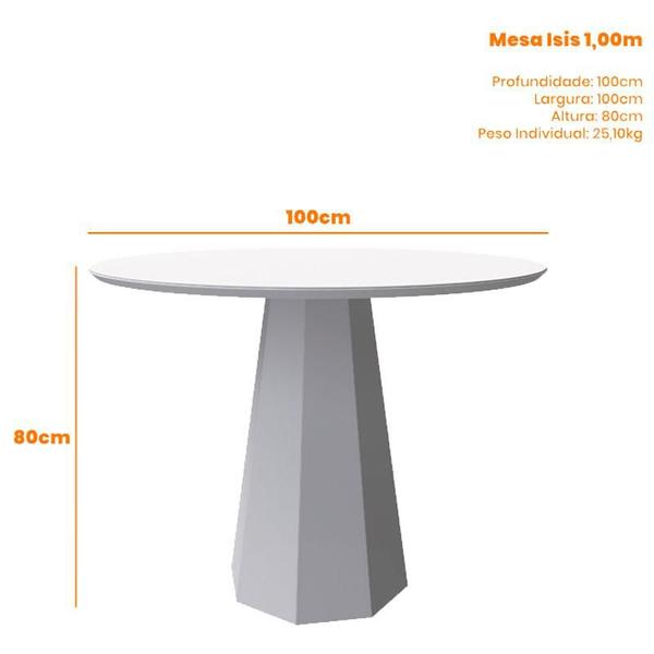 Imagem de Mesa de Jantar 100x100 cm Isis com Vidro Off White  New Ceval