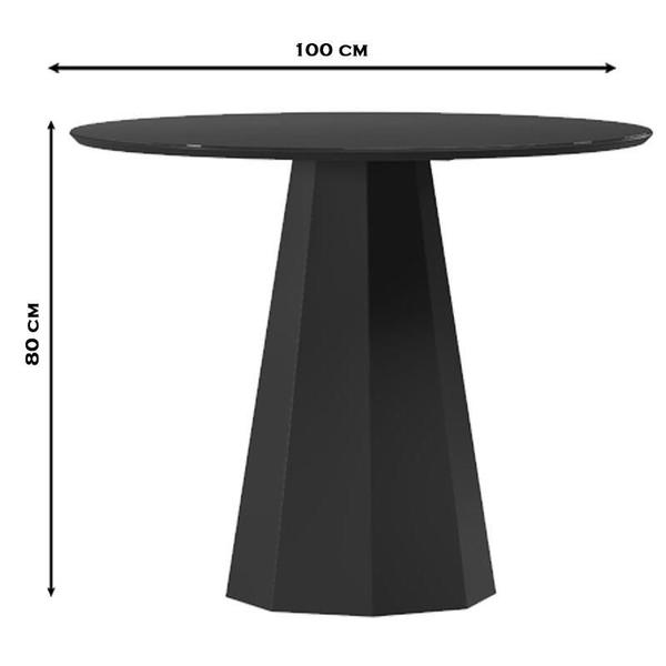 Imagem de Mesa de Jantar 100x100 cm Isis com Vidro Preto  New Ceval