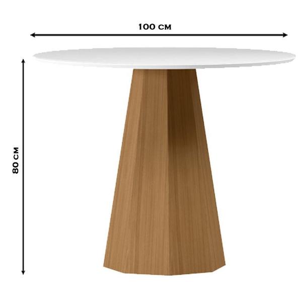 Imagem de Mesa de Jantar 100x100 cm Isis com Vidro Ype Off White  New Ceval