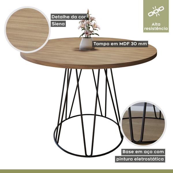 Imagem de Mesa de Jantar 110cm Tampo MDF/BP Dubai