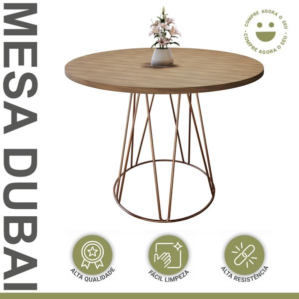 Imagem de Mesa de Jantar 110cm Tampo MDF BP Dubai Mais Acessórios