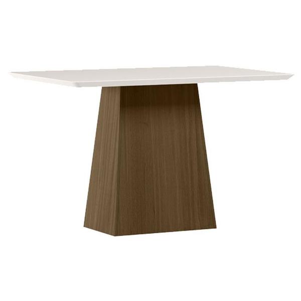 Imagem de Mesa de Jantar 120 cm Barbara com Vidro Imbuia Off White  New Ceval