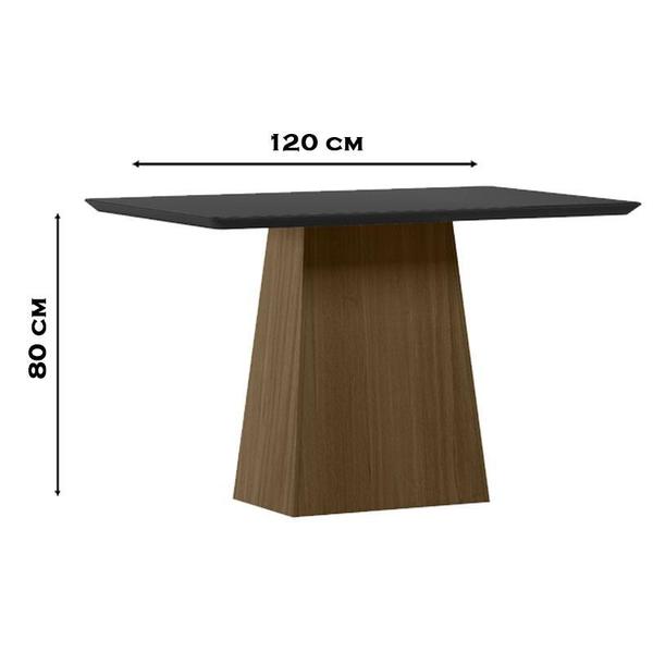 Imagem de Mesa de Jantar 120 cm Barbara com Vidro Imbuia Preto  New Ceval