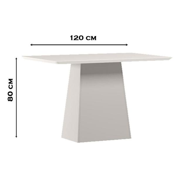 Imagem de Mesa de Jantar 120 cm Barbara com Vidro Off White   New Ceval