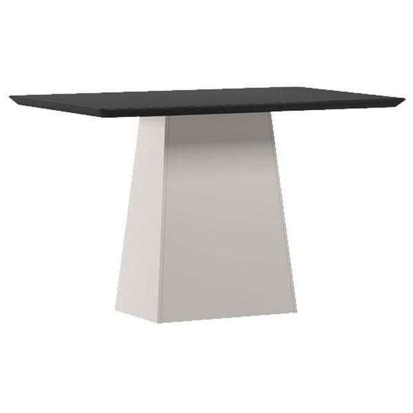 Imagem de Mesa de Jantar 120 cm Barbara com Vidro Off White Preto   New Ceval