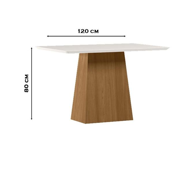 Imagem de Mesa de Jantar 120 cm Barbara com Vidro Ype Off White  New Ceval