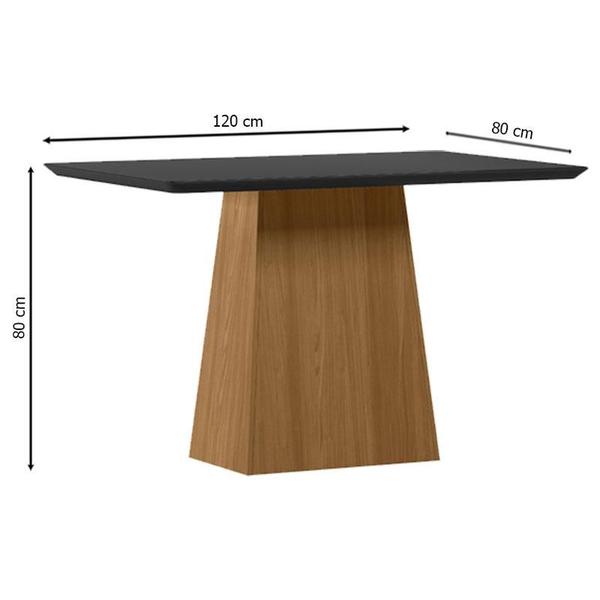 Imagem de Mesa de Jantar 120 cm Barbara com Vidro Ype Preto  New Ceval