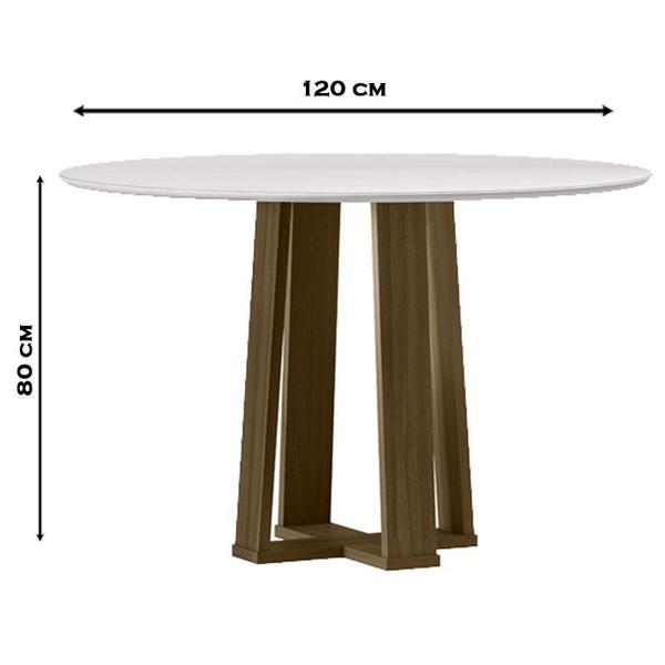 Imagem de Mesa de Jantar 120 cm Isabela com Vidro Imbuia Off White  New Ceval