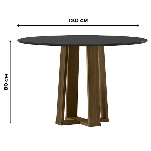 Imagem de Mesa de Jantar 120 cm Isabela com Vidro Imbuia Preto  New Ceval