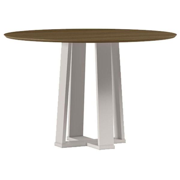 Imagem de Mesa De Jantar 120 Cm Isabela Sem Vidro Off White Imbuia - New Ceval