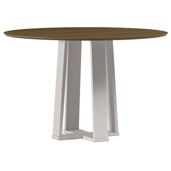 Imagem de Mesa de Jantar 120 cm Isabela sem Vidro Off White Imbuia  New Ceval