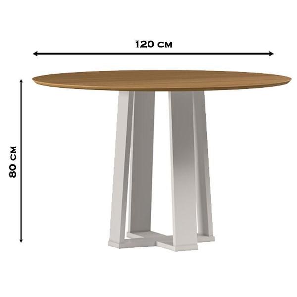 Imagem de Mesa de Jantar 120 cm Isabela sem Vidro Off White Ype  New Ceval