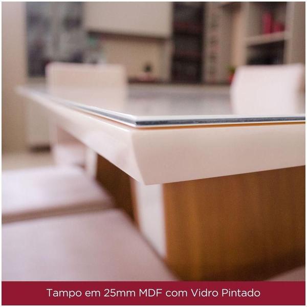 Imagem de Mesa De Jantar 120 Cm Vértice Henn Nature Com Off White