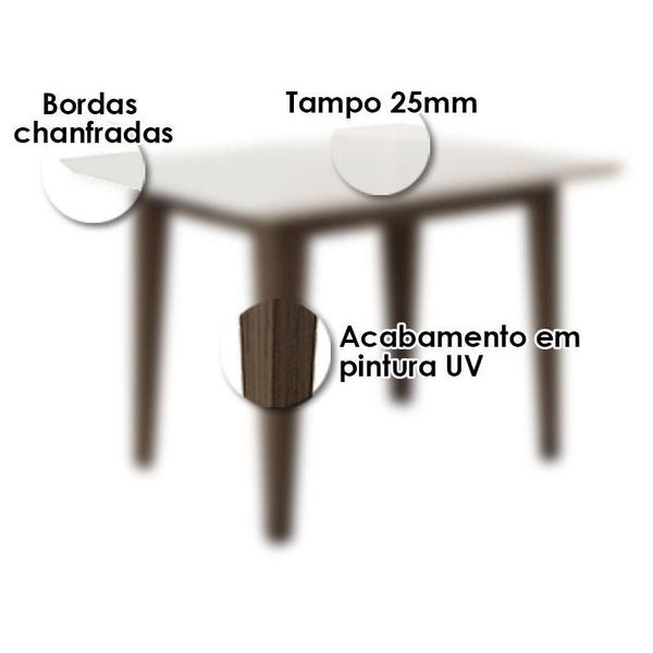 Imagem de Mesa de Jantar 120cm Kate Amêndoa Off White Tampo com Vidro  Poliman