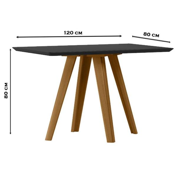 Imagem de Mesa de Jantar 120x80 cm Mariah com Vidro Ype Preto  New Ceval