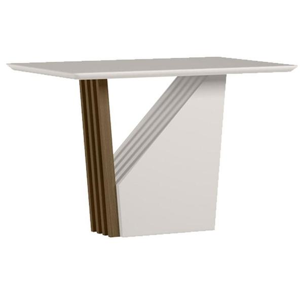 Imagem de Mesa de Jantar 120x80 cm Veneza com Vidro Imbuia Off White  New Ceval