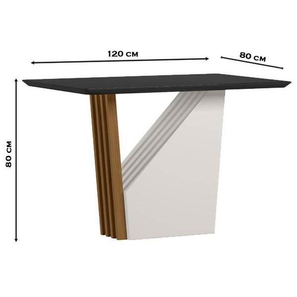 Imagem de Mesa de Jantar 120x80 cm Veneza com Vidro Ype Preto  New Ceval