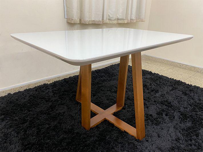 Imagem de Mesa de Jantar 120X80 OffWhite/Castanho Atenas Silva Decor