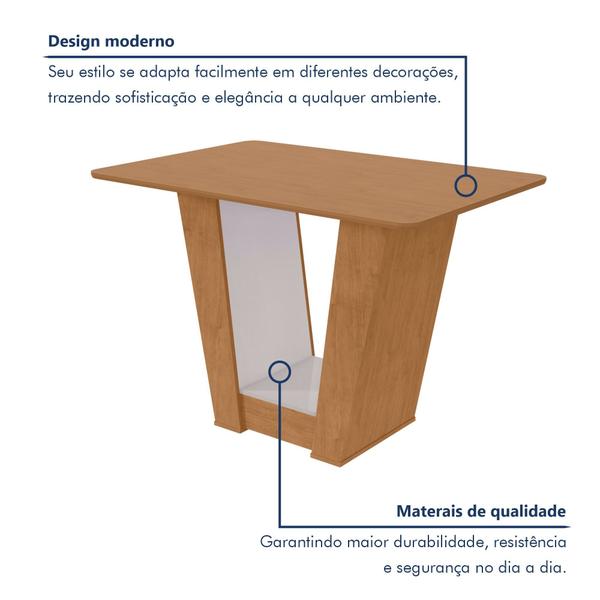 Imagem de Mesa de Jantar 120x80cm Tampo Mdf no Glass Apogeu