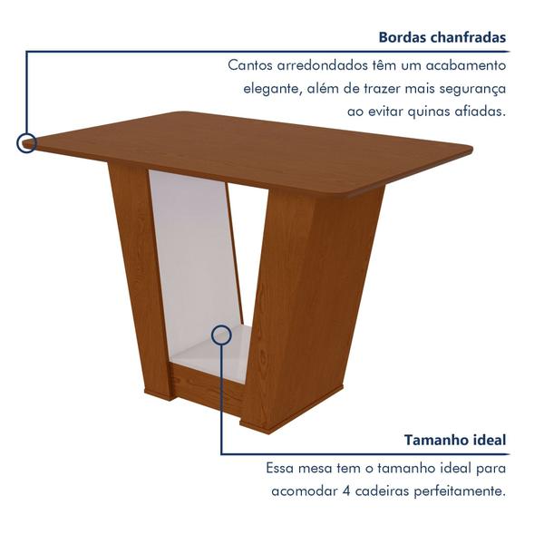 Imagem de Mesa de Jantar 120x80cm Tampo Mdf no Glass Apogeu