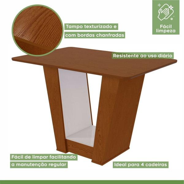 Imagem de Mesa de Jantar 120x80cm Tampo Mdf no Glass Apogeu