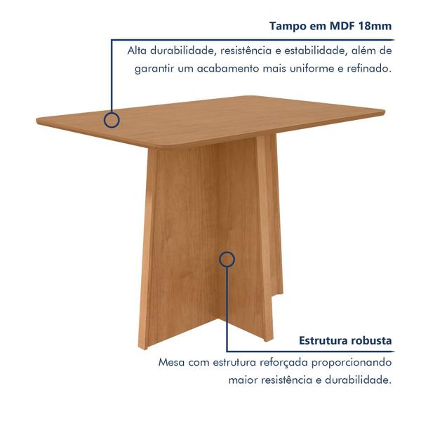 Imagem de Mesa de Jantar 120x80cm Tampo Mdf no Glass Celebrare