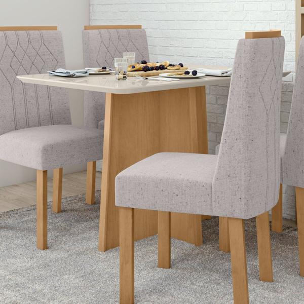 Imagem de Mesa de Jantar 120x80cm Tampo MDF/Vidro Celebrare Móveis Lopas