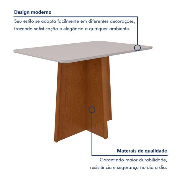 Imagem de Mesa de Jantar 120x80cm Tampo Mdf/vidro Celebrare