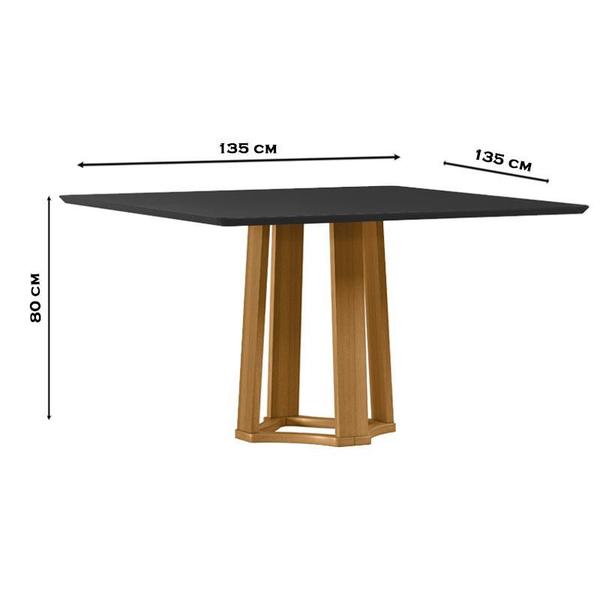 Imagem de Mesa de Jantar 135x135 cm Treviso com Vidro Ype Preto  New Ceval