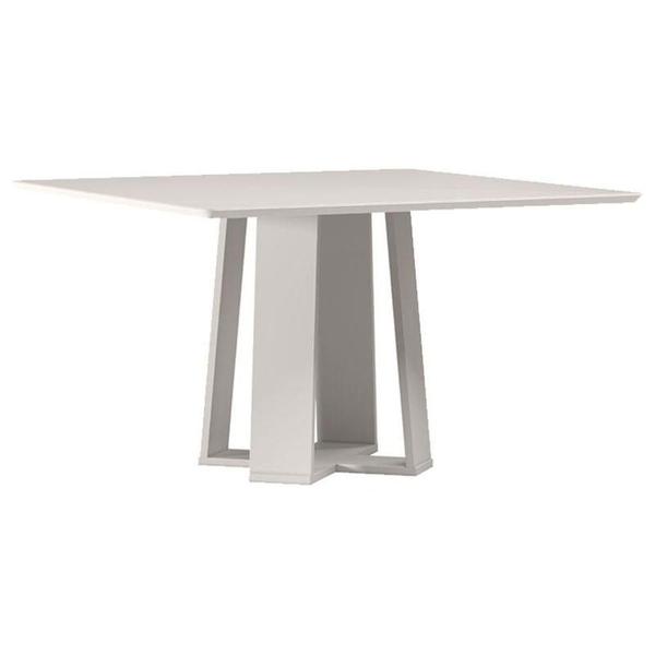 Imagem de Mesa De Jantar 135x135 Cm Valência Com Vidro Off White - New Ceval