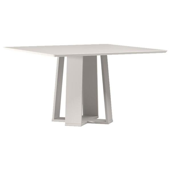 Imagem de Mesa de Jantar 135x135 cm Valência com Vidro Off White  New Ceval