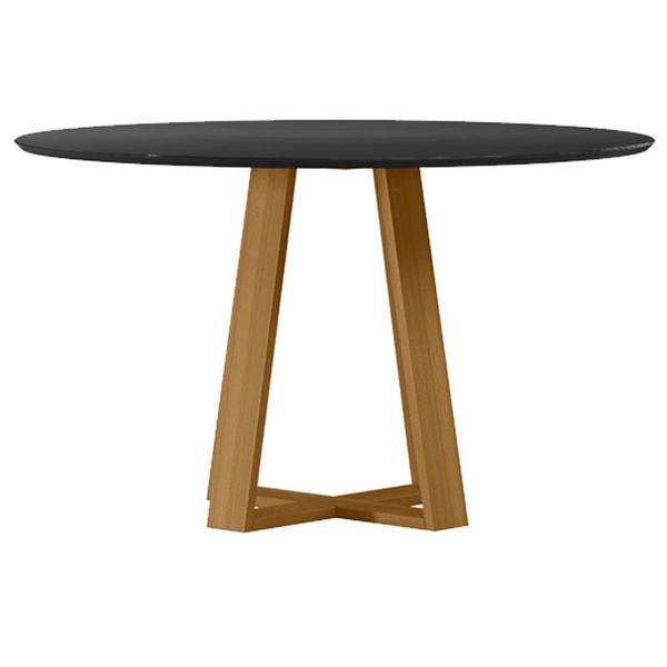 Imagem de Mesa de Jantar 135x135 cm Vitória com Vidro Ype Preto  New Ceval