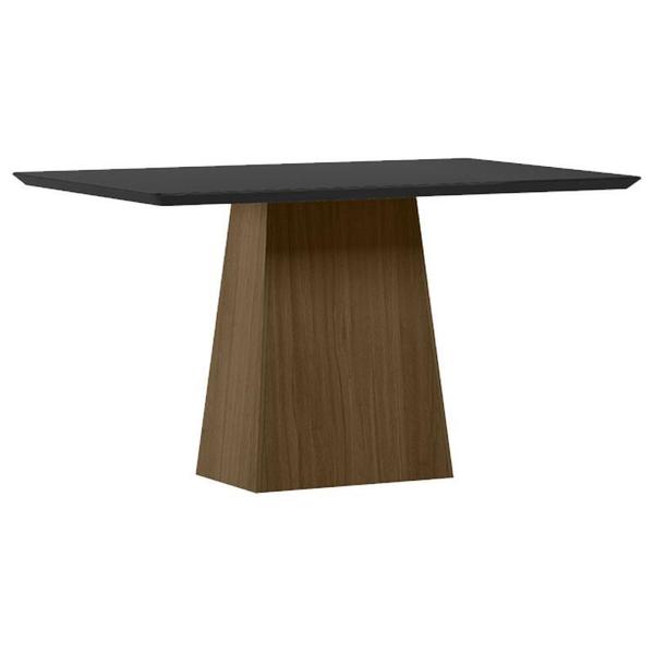 Imagem de Mesa de Jantar 135x90 cm Barbara com Vidro Imbuia Preto  New Ceval